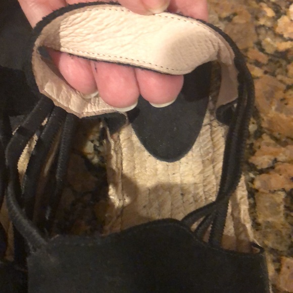 Black suede, leather & jute made in Spain espadrilles Sz 9 - Picture 8 of 9
